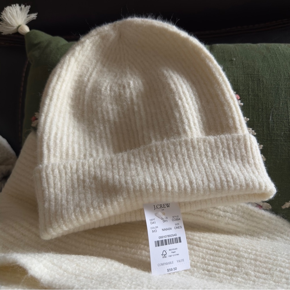 J. Crew Ivory Knit Accessory Set - Picture 3 of 4